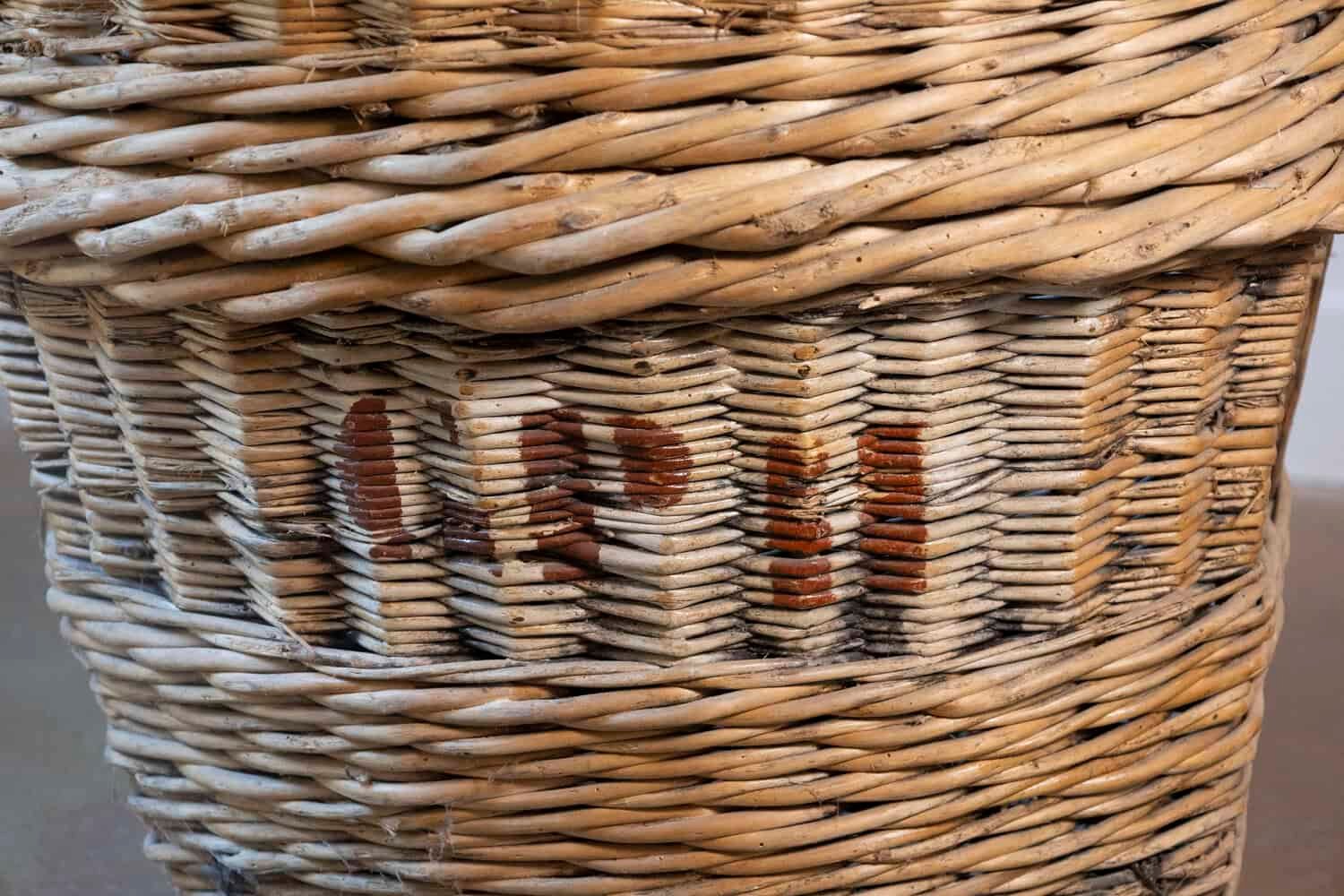 French Early 20th Century Wicker Grape Harvesting Basket - JAA