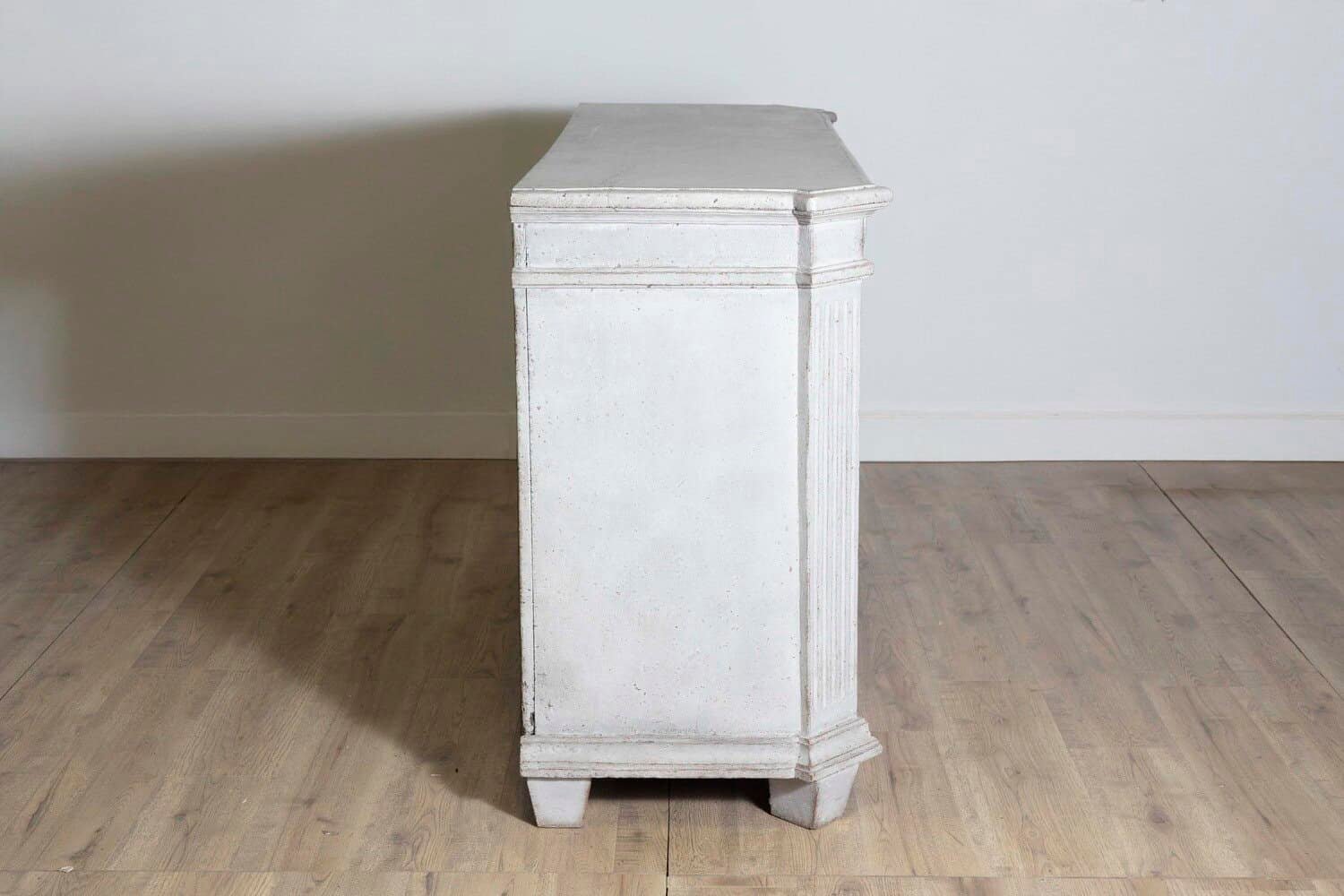 Late 18th Century Swedish Gustavian Painted Wood Sideboard with Fluted Pilasters - JAA