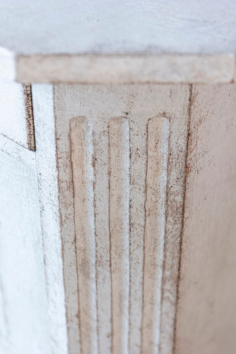 Swedish 1890 Painted Sideboard with Two Drawers, Two Doors and Fluted Side Posts - JAA