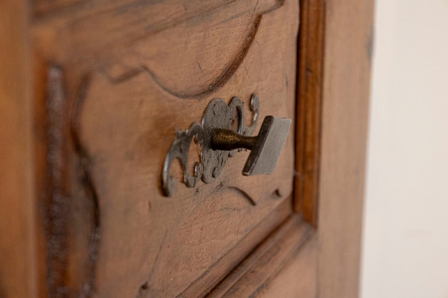 French 1750s Louis XV Period Walnut Communication Doors with Iron Hardware - JAA