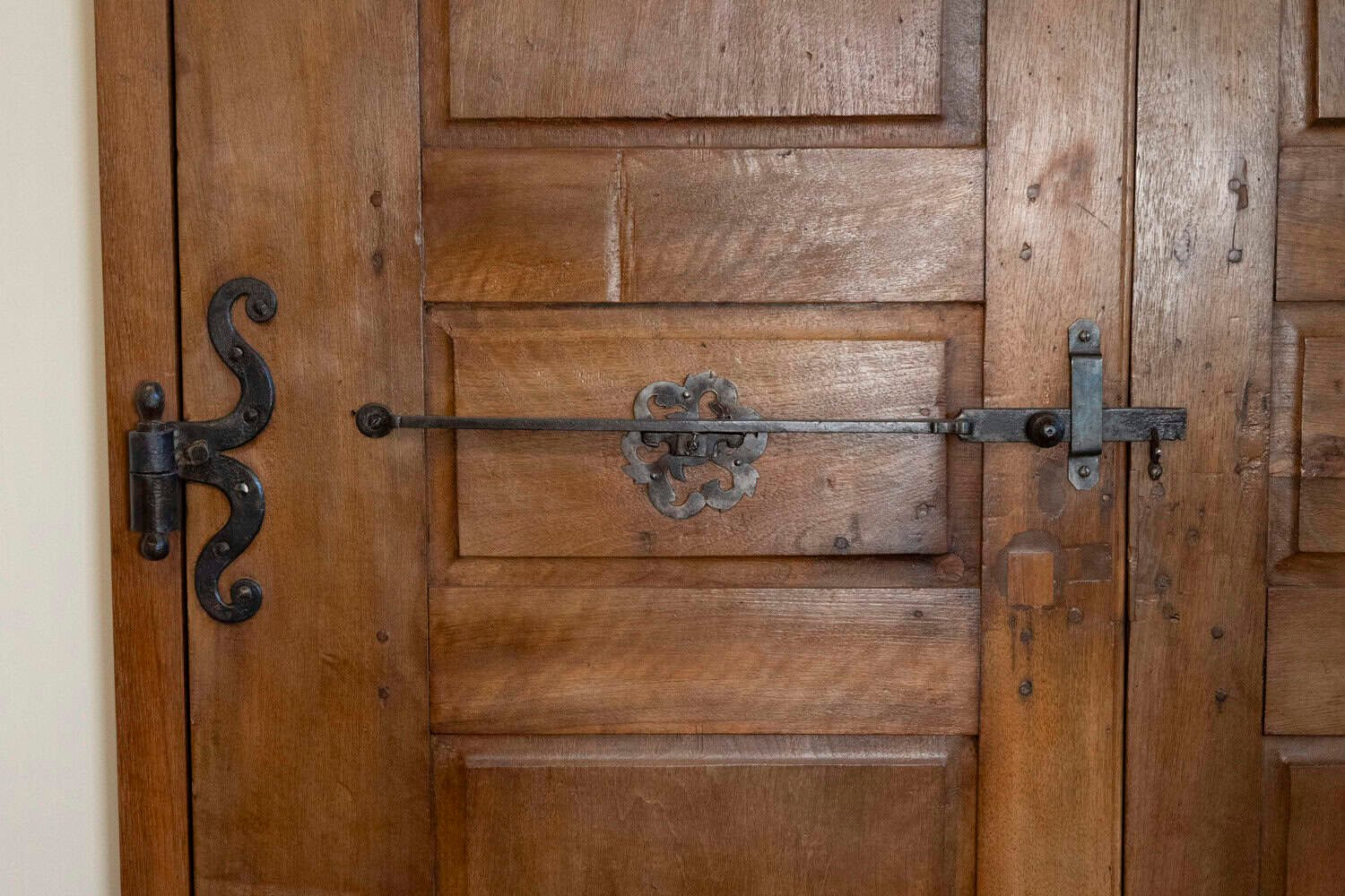 French 1750s Louis XV Period Walnut Communication Doors with Iron Hardware - JAA
