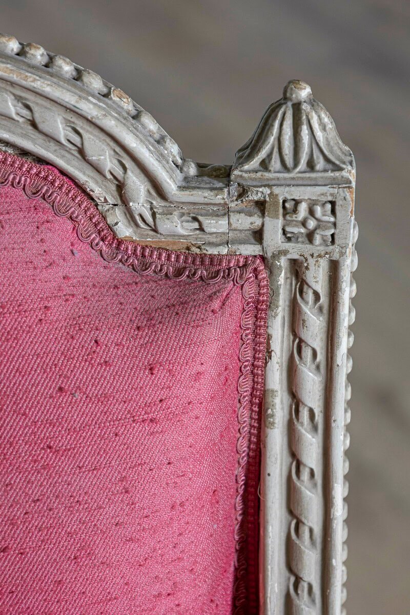 Two French Louis XVI Style Painted Armchairs with Richly Carved Décor, Sold Each - JAA