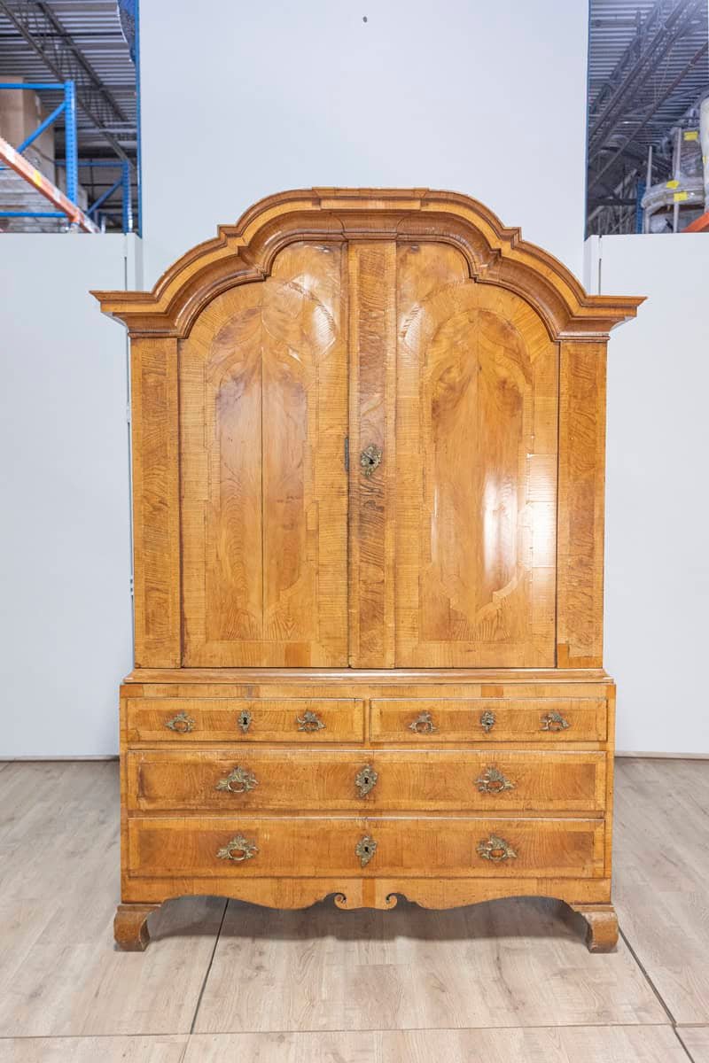 Swedish Rococo Period 1790s Cabinet with Chapeau de Gendarme Inspired Cornice - JAA