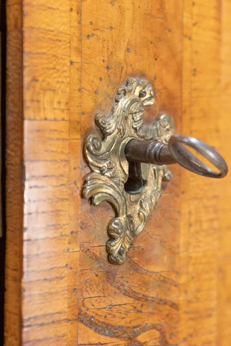 Swedish Rococo Period 1790s Cabinet with Chapeau de Gendarme Inspired Cornice - JAA