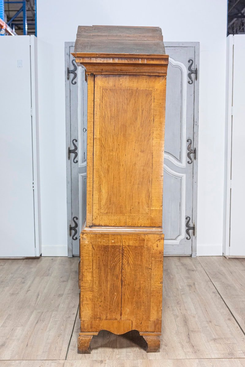 Swedish Rococo Period 1790s Cabinet with Chapeau de Gendarme Inspired Cornice - JAA