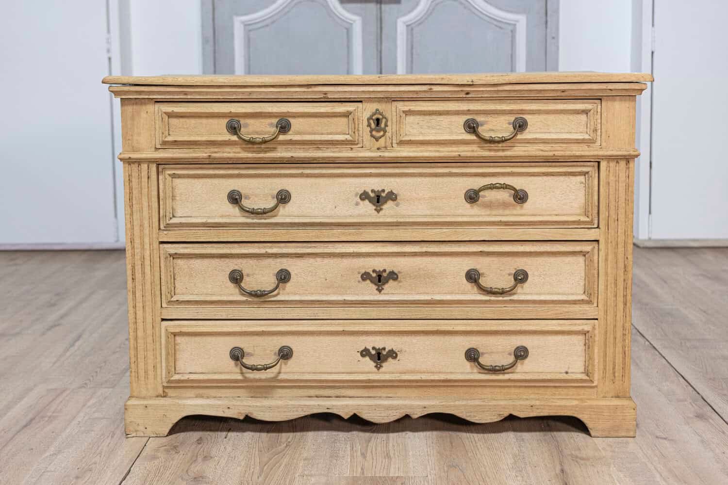 20th Century French Bleached Oak Commode - JAA