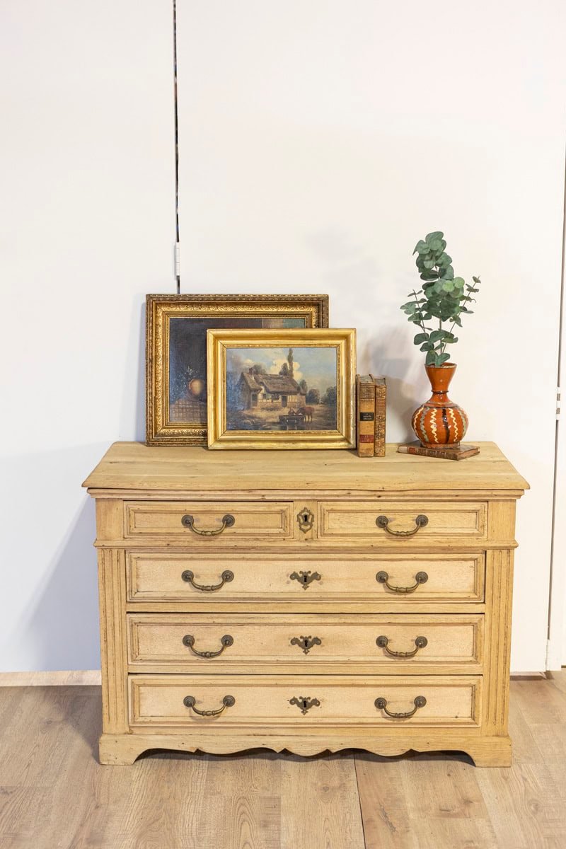 20th Century French Bleached Oak Commode - JAA