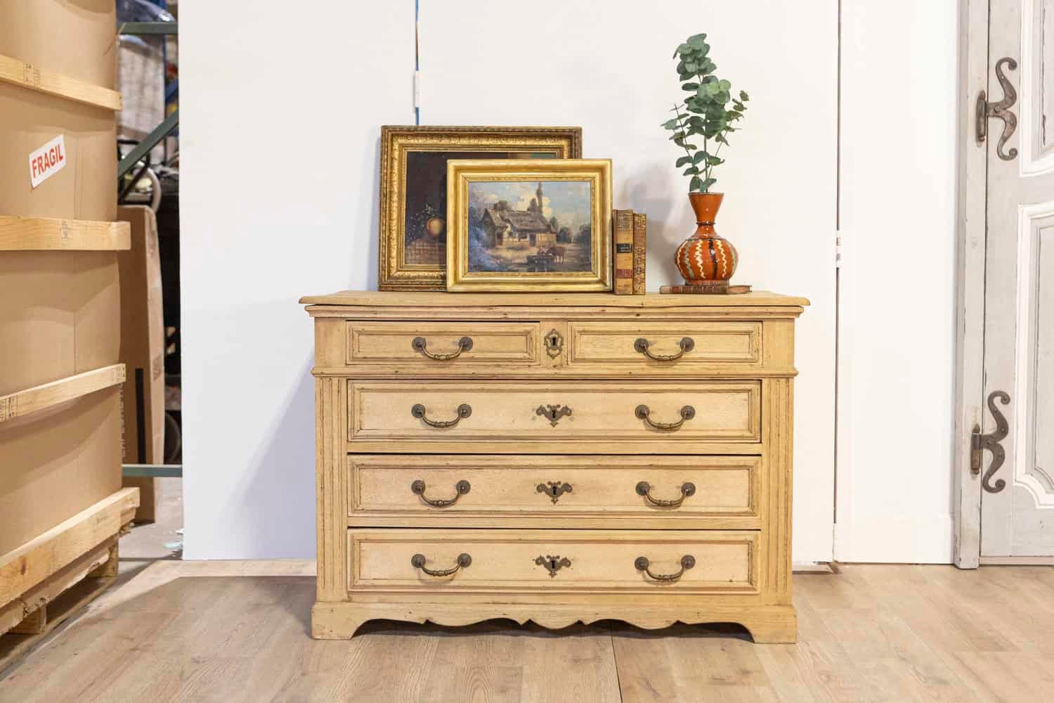 20th Century French Bleached Oak Commode - JAA