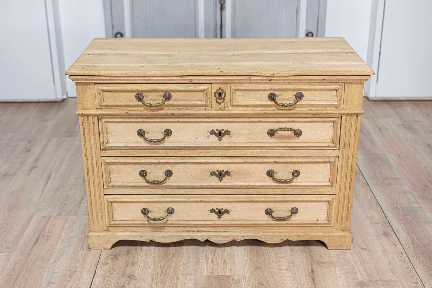 20th Century French Bleached Oak Commode - JAA