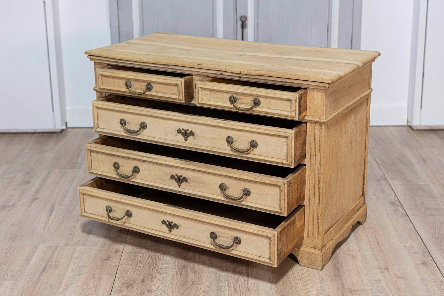 20th Century French Bleached Oak Commode - JAA