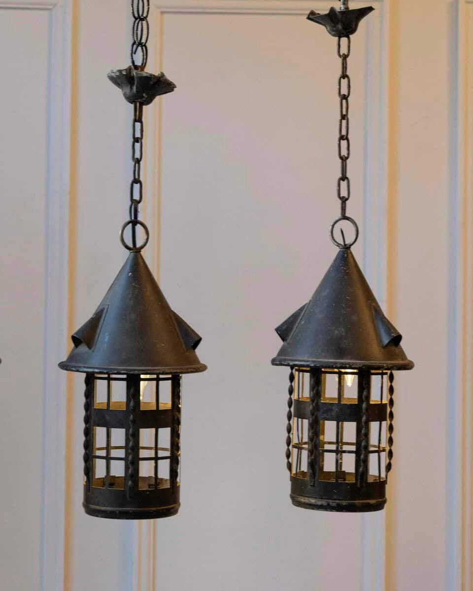 Set of Four Early 20th-Century French Iron Lanterns - JAA