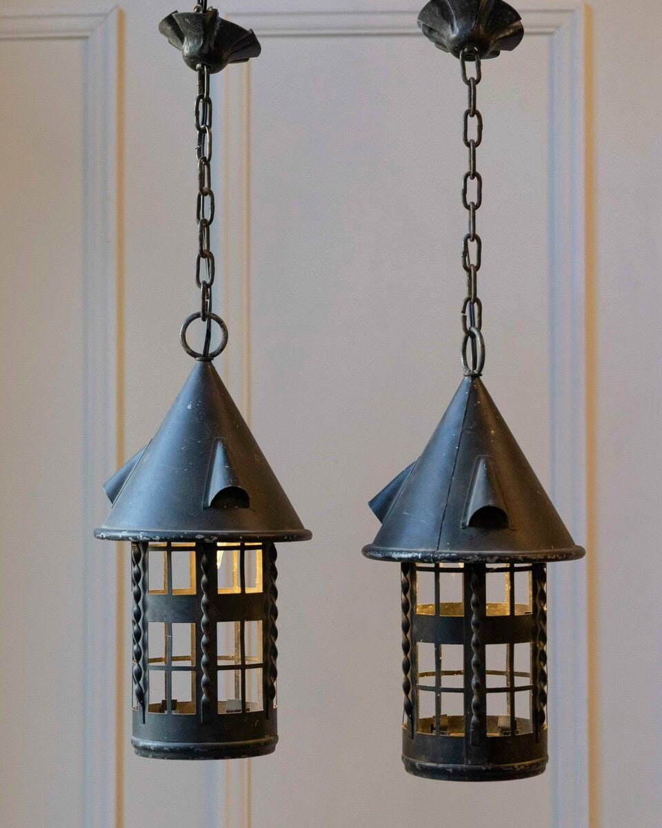 Set of Four Early 20th-Century French Iron Lanterns - JAA