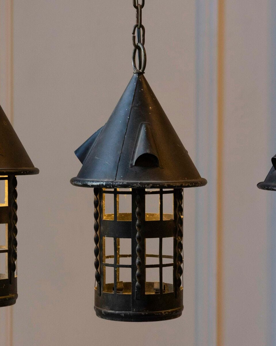 Set of Four Early 20th-Century French Iron Lanterns - JAA