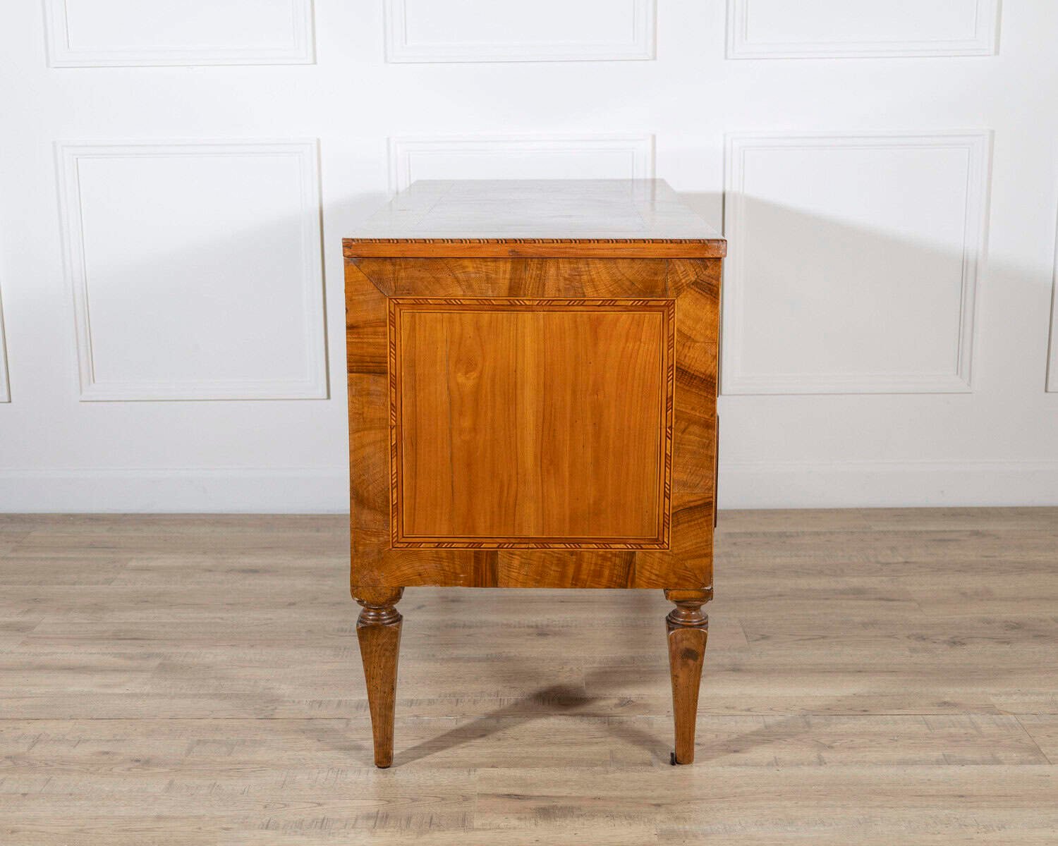19th Century Neoclassical Inlaid Walnut and Cherry Italian Commode - JAA