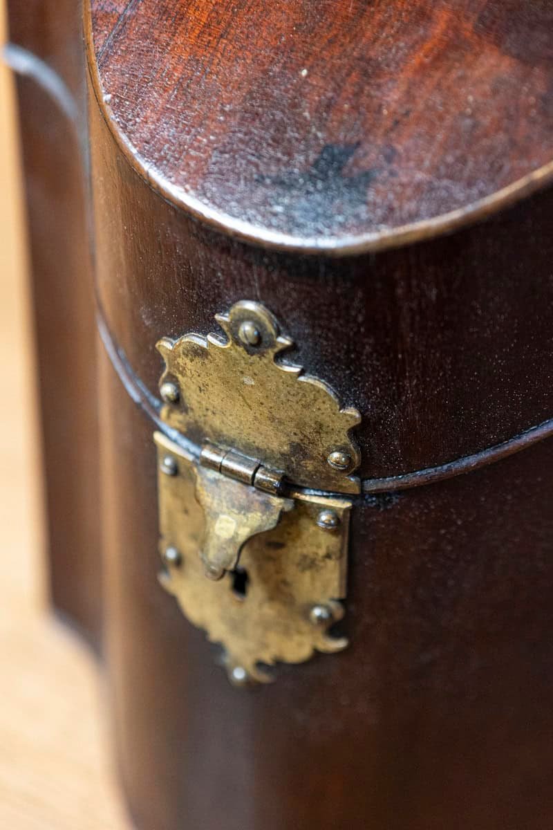 English George III Period Late 18th Century Walnut Box with Brass Hardware - JAA