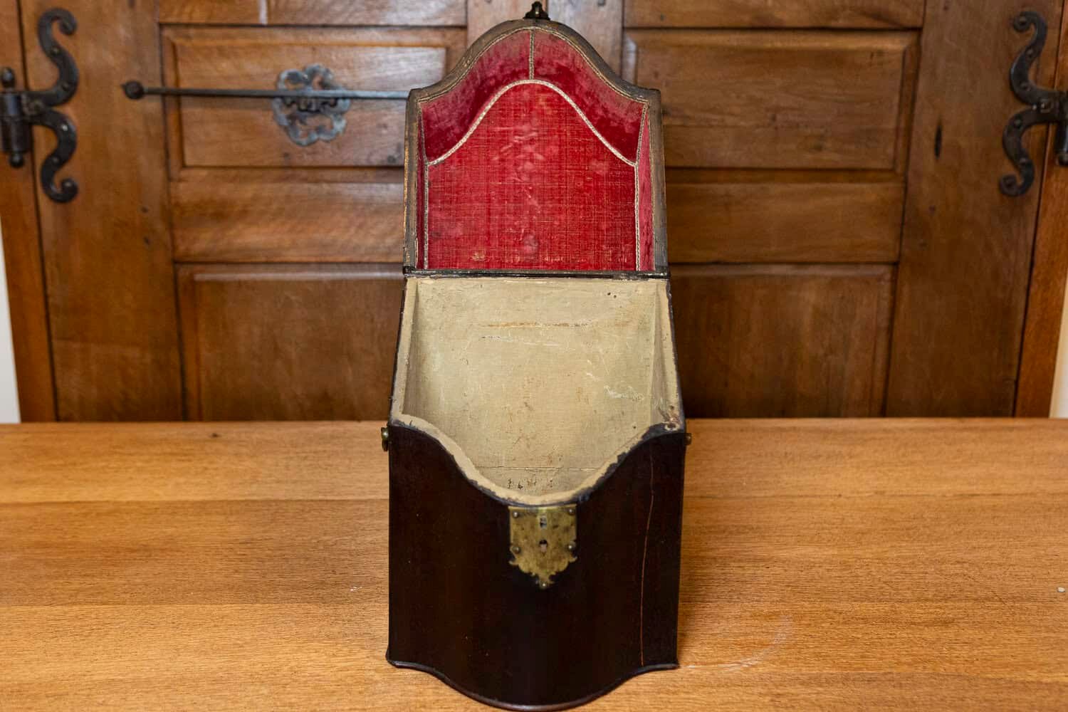 English George III Period Late 18th Century Walnut Box with Brass Hardware - JAA