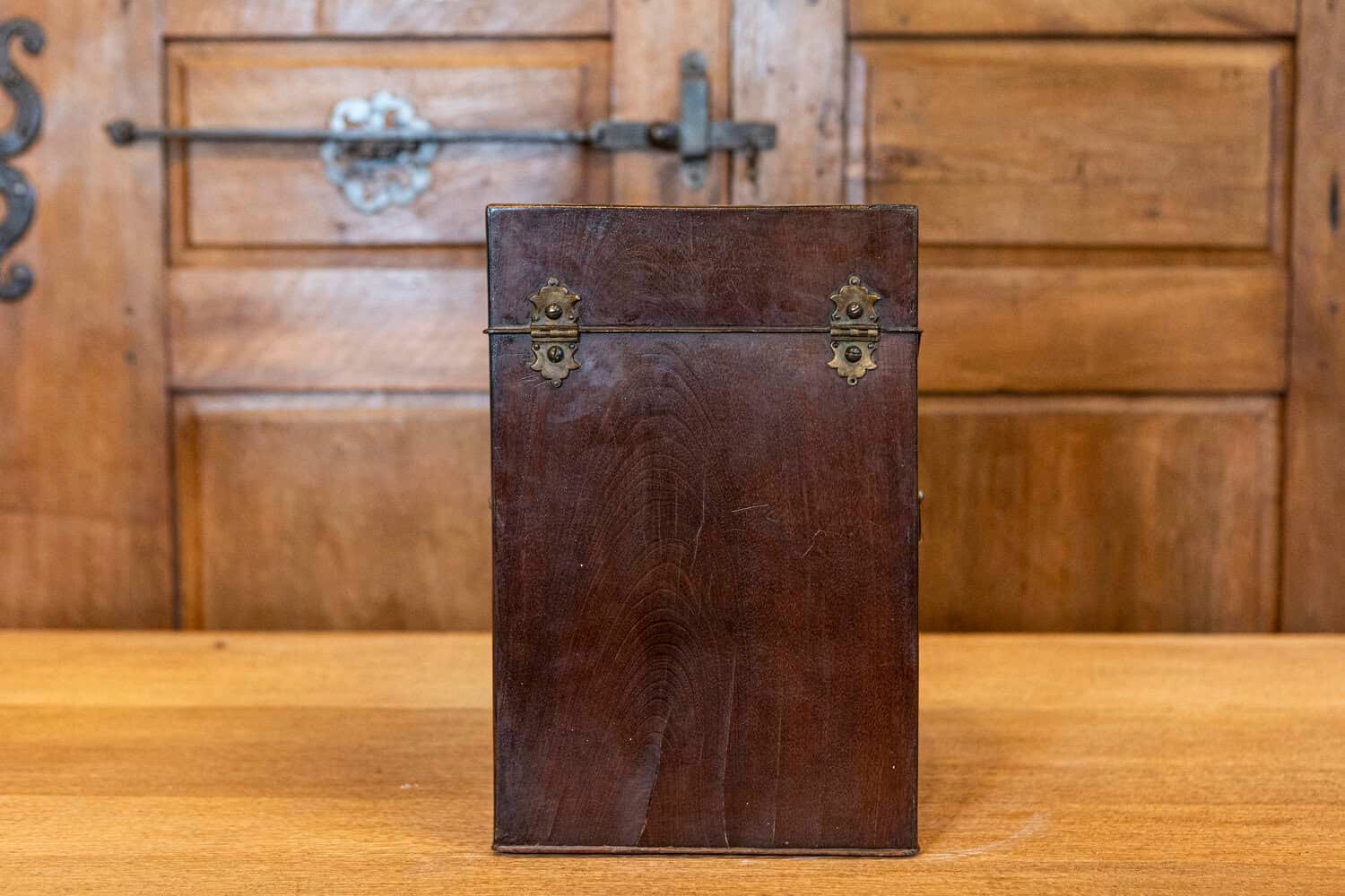 English George III Period Late 18th Century Walnut Box with Brass Hardware - JAA