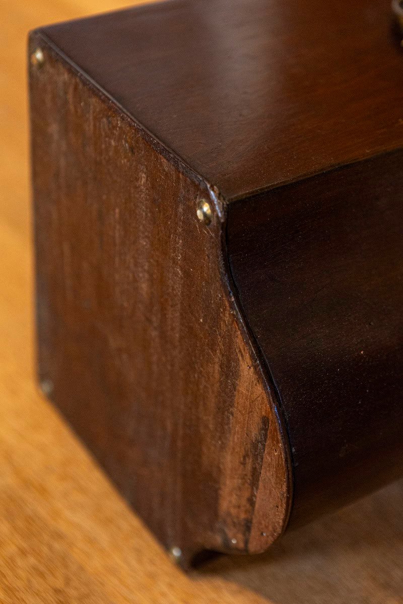 English George III Period Late 18th Century Walnut Box with Brass Hardware - JAA