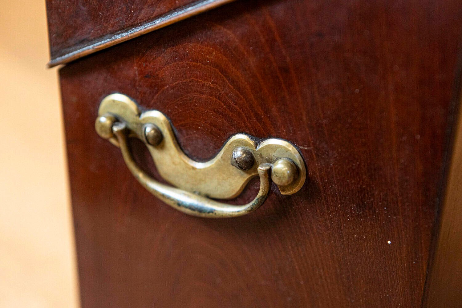 English George III Period Late 18th Century Walnut Box with Brass Hardware - JAA