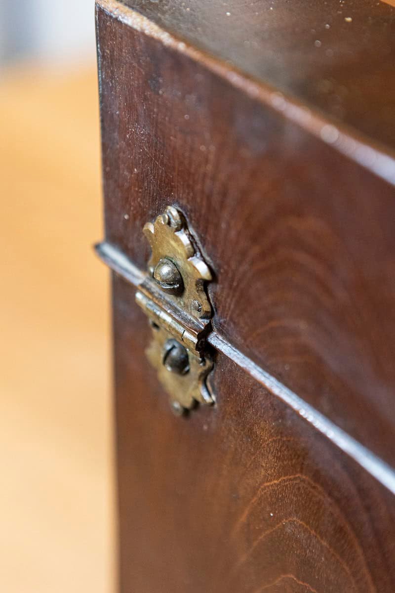 English George III Period Late 18th Century Walnut Box with Brass Hardware - JAA