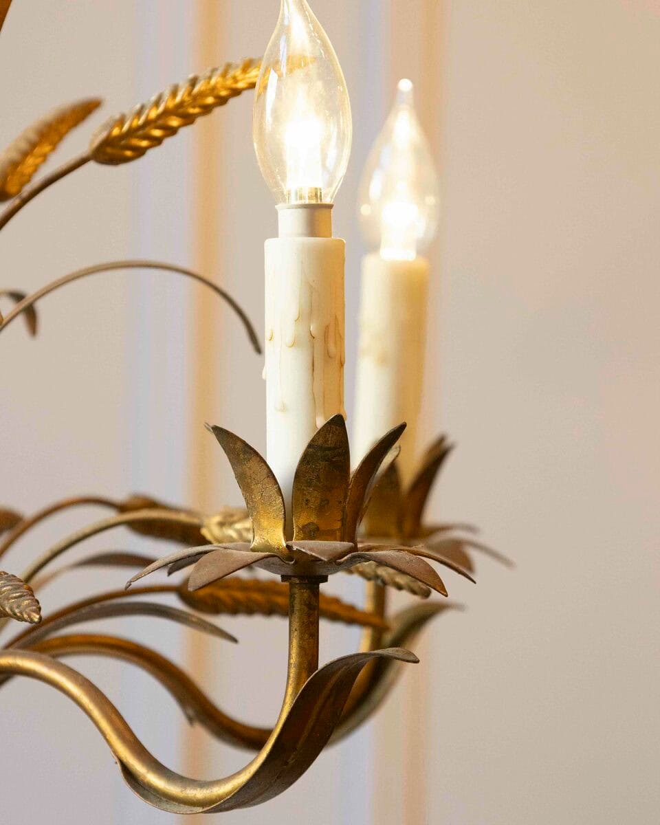 20th-Century French Wheat Sheaf Chandelier, Inspired by Coco Chanel - JAA