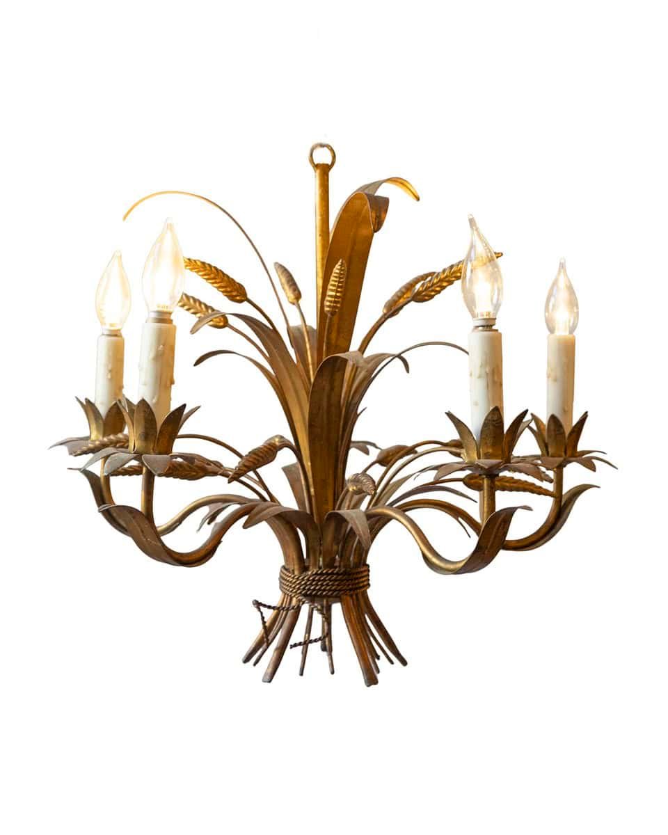 20th-Century French Wheat Sheaf Chandelier, Inspired by Coco Chanel