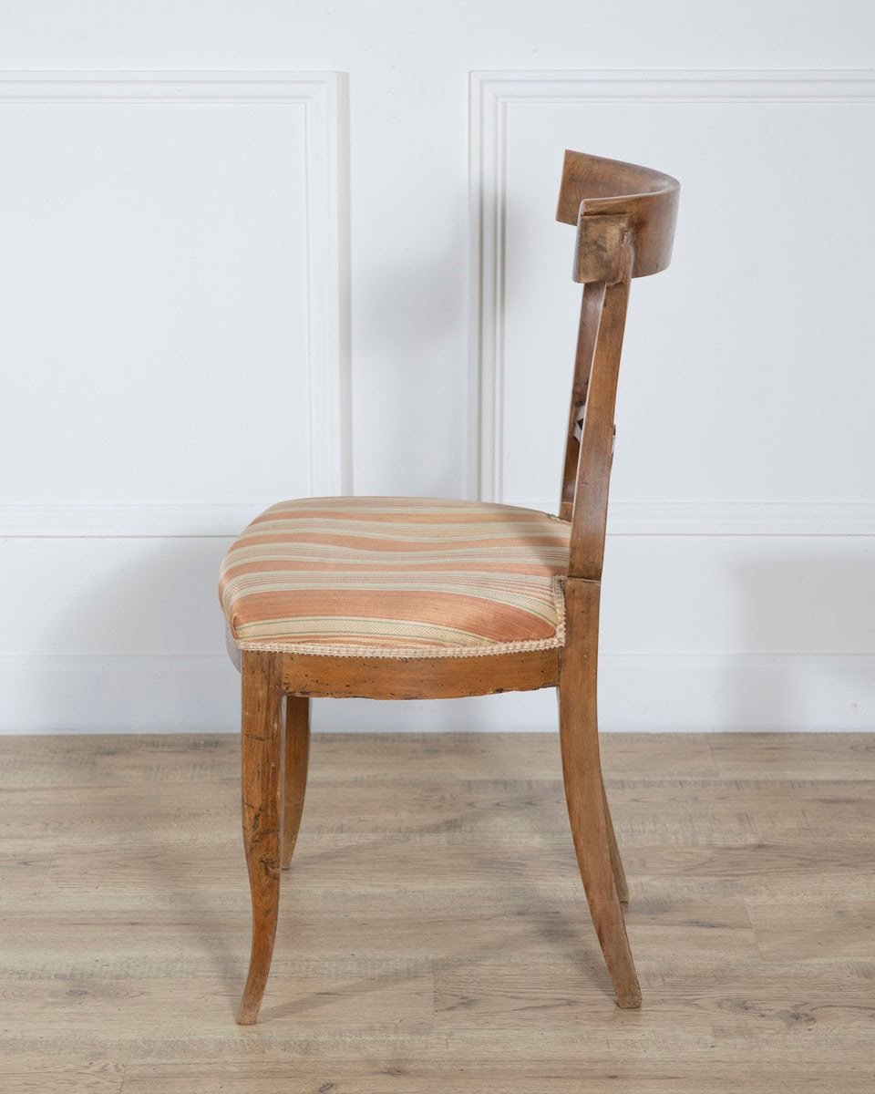 Set of Four Late 18th–Early 19th Century Tuscan Walnut Directoire Chairs - JAA