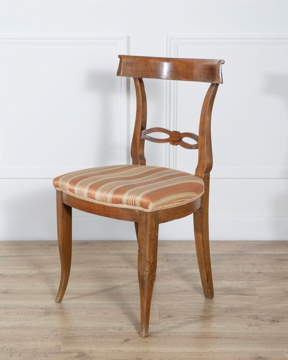 Set of Four Late 18th–Early 19th Century Tuscan Walnut Directoire Chairs - JAA