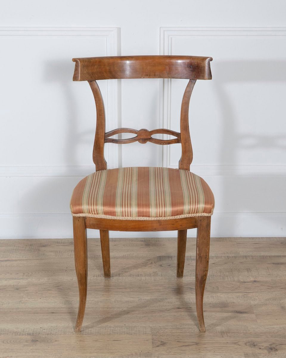Set of Four Late 18th–Early 19th Century Tuscan Walnut Directoire Chairs - JAA