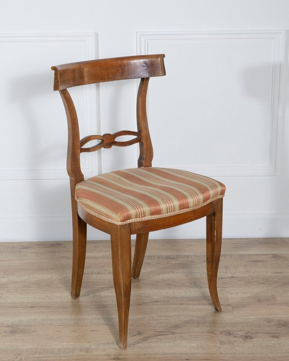 Set of Four Late 18th–Early 19th Century Tuscan Walnut Directoire Chairs - JAA