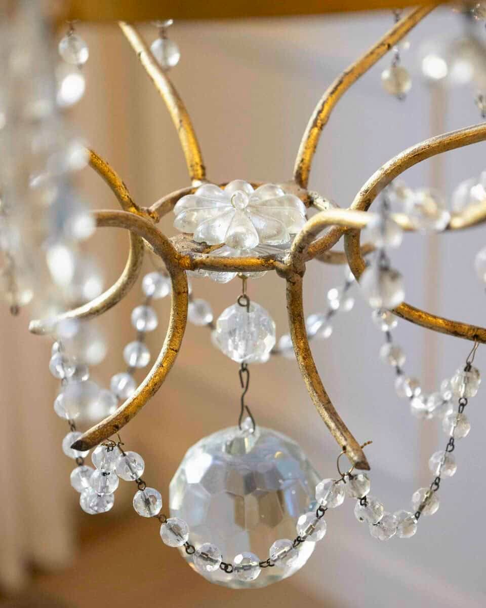Italian Mid-18th Century Maria Teresa Gilt Iron and Crystal Chandelier - JAA