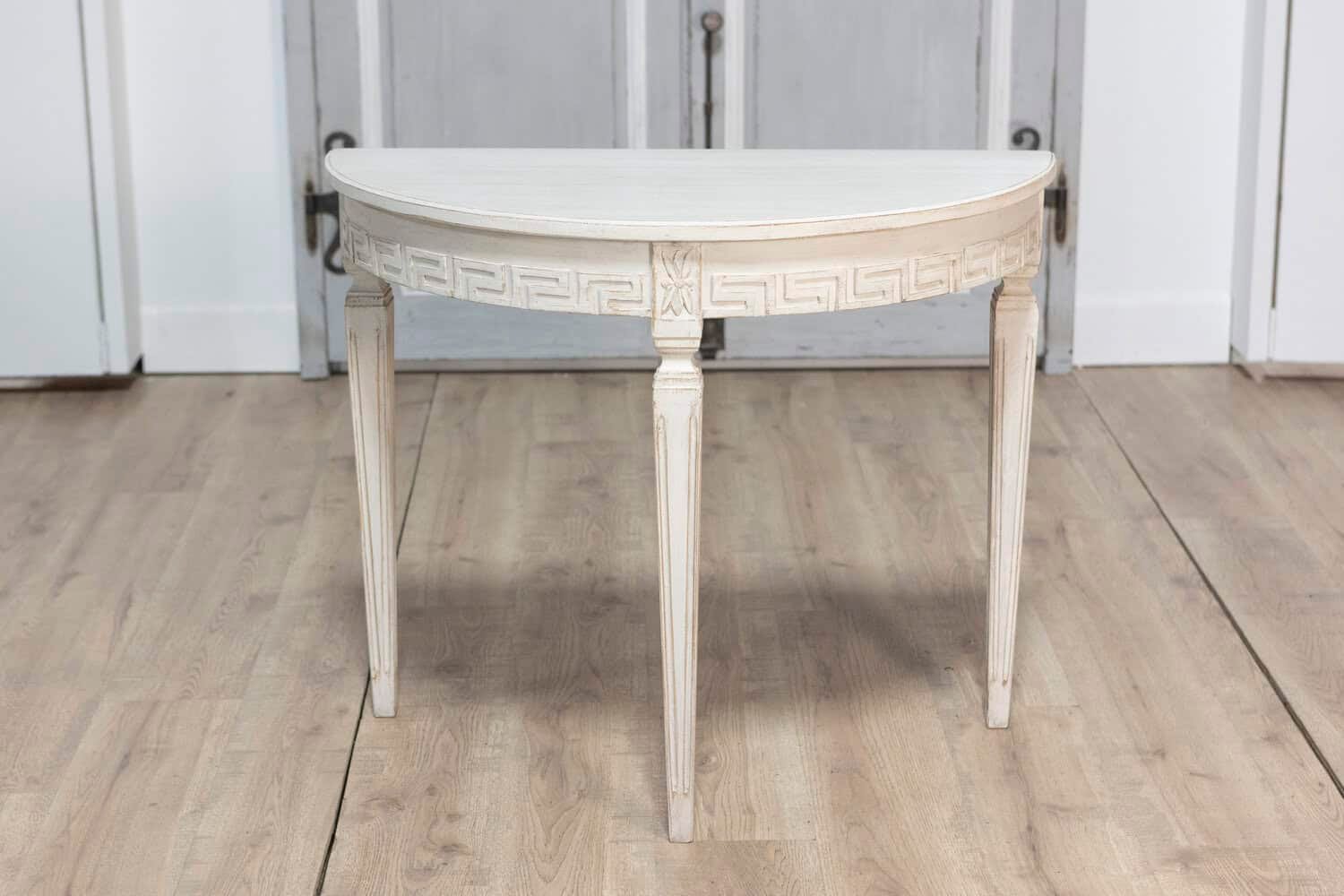 Pair of 19th Century Swedish Demi Lune Consoles - JAA