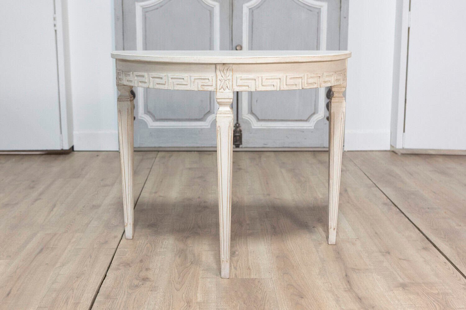 Pair of 19th Century Swedish Demi Lune Consoles - JAA