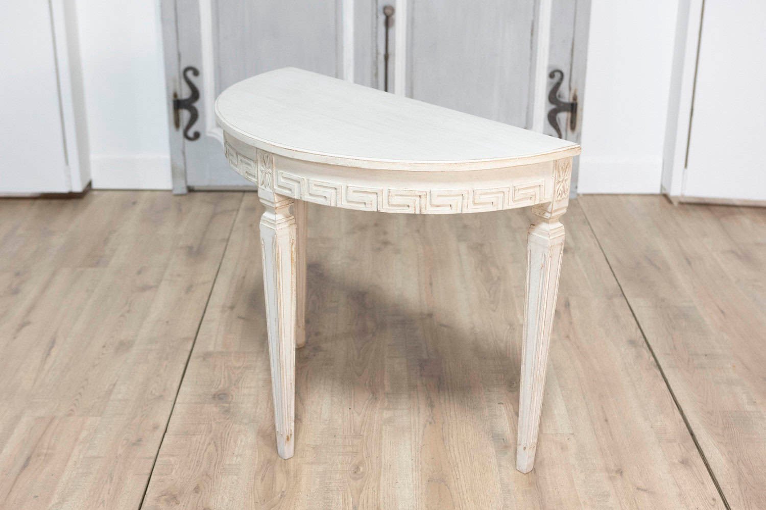 Pair of 19th Century Swedish Demi Lune Consoles - JAA