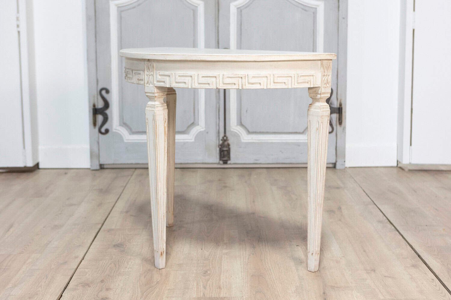 Pair of 19th Century Swedish Demi Lune Consoles - JAA