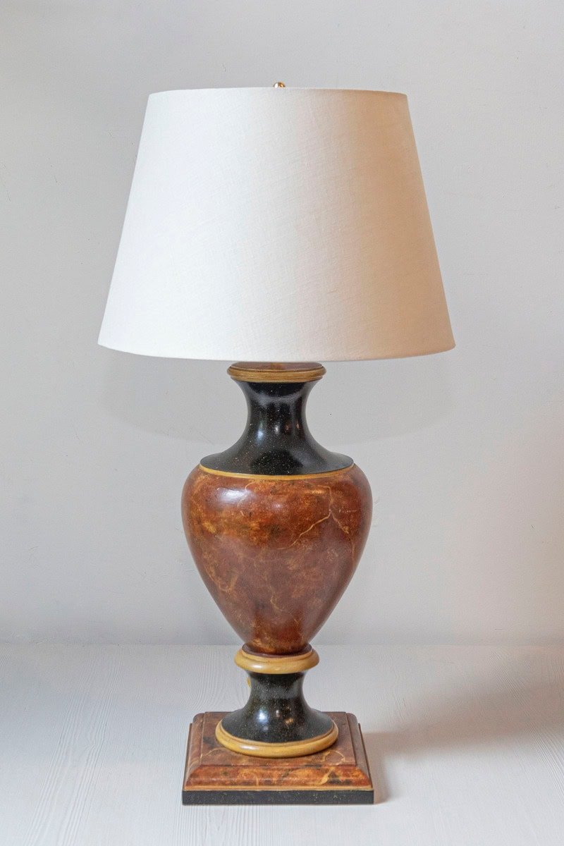 20th Century French Marble Urn Table Lamp with Gold Accents - JAA