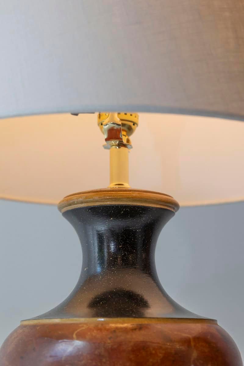 20th Century French Marble Urn Table Lamp with Gold Accents - JAA