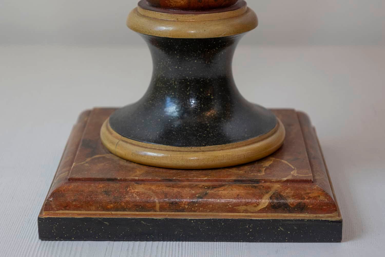 20th Century French Marble Urn Table Lamp with Gold Accents - JAA