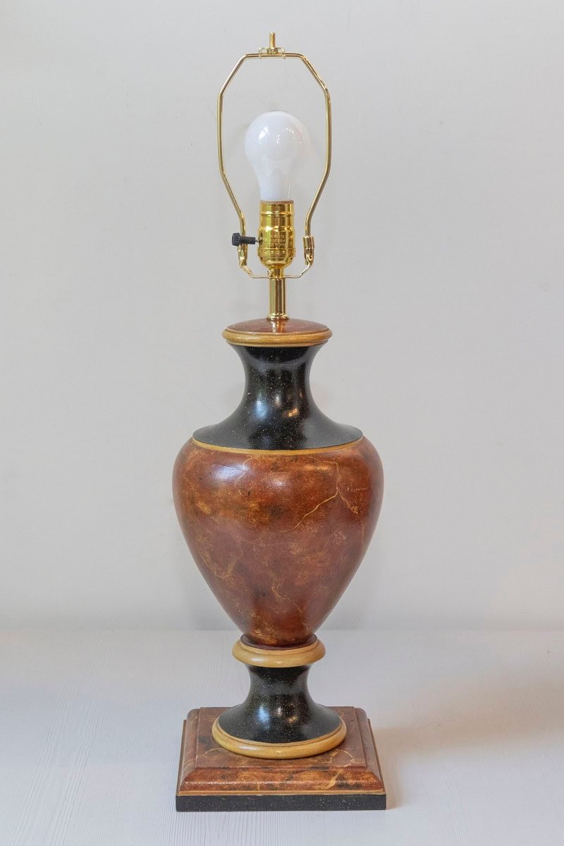 20th Century French Marble Urn Table Lamp with Gold Accents - JAA