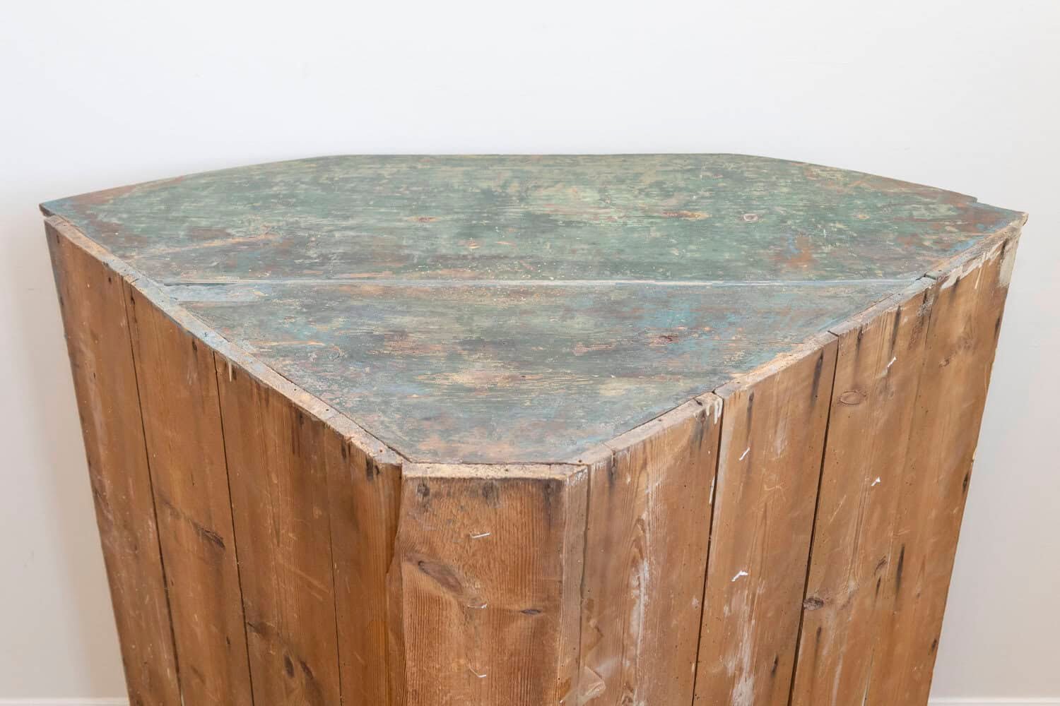 Swedish Gustavian Period 1790s Blue Painted Wall Hanging Corner Cabinet - JAA