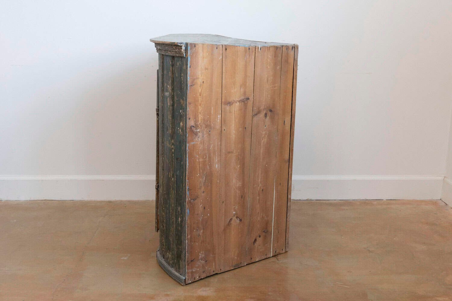 Swedish Gustavian Period 1790s Blue Painted Wall Hanging Corner Cabinet - JAA