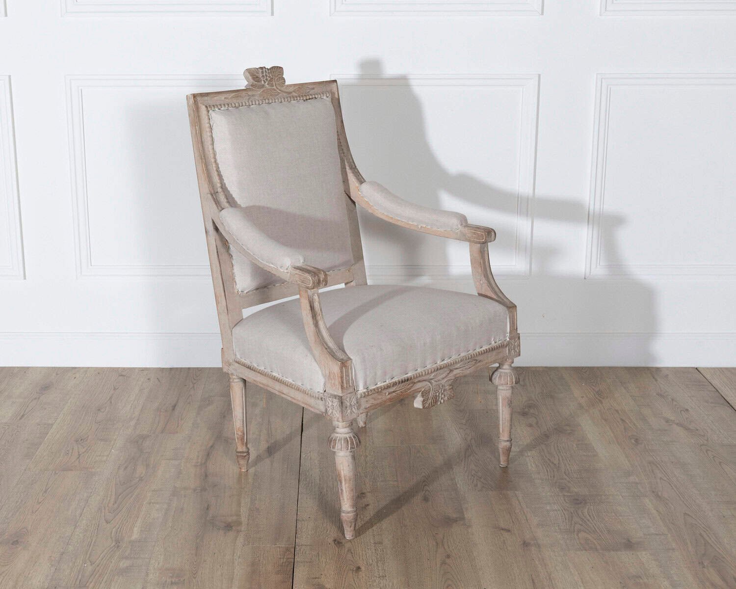 Pair of Early 20th Century Swedish Gustavian Style Carved Armchairs - JAA