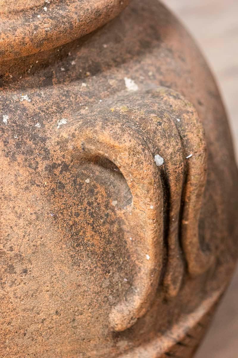 Italian 19th Century Terracotta Planter with Crosshatched Motifs and Patina - JAA