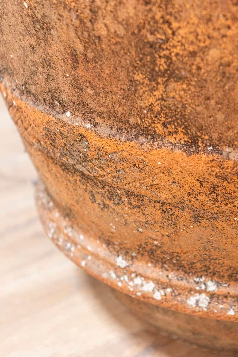 Italian 19th Century Terracotta Planter with Crosshatched Motifs and Patina - JAA