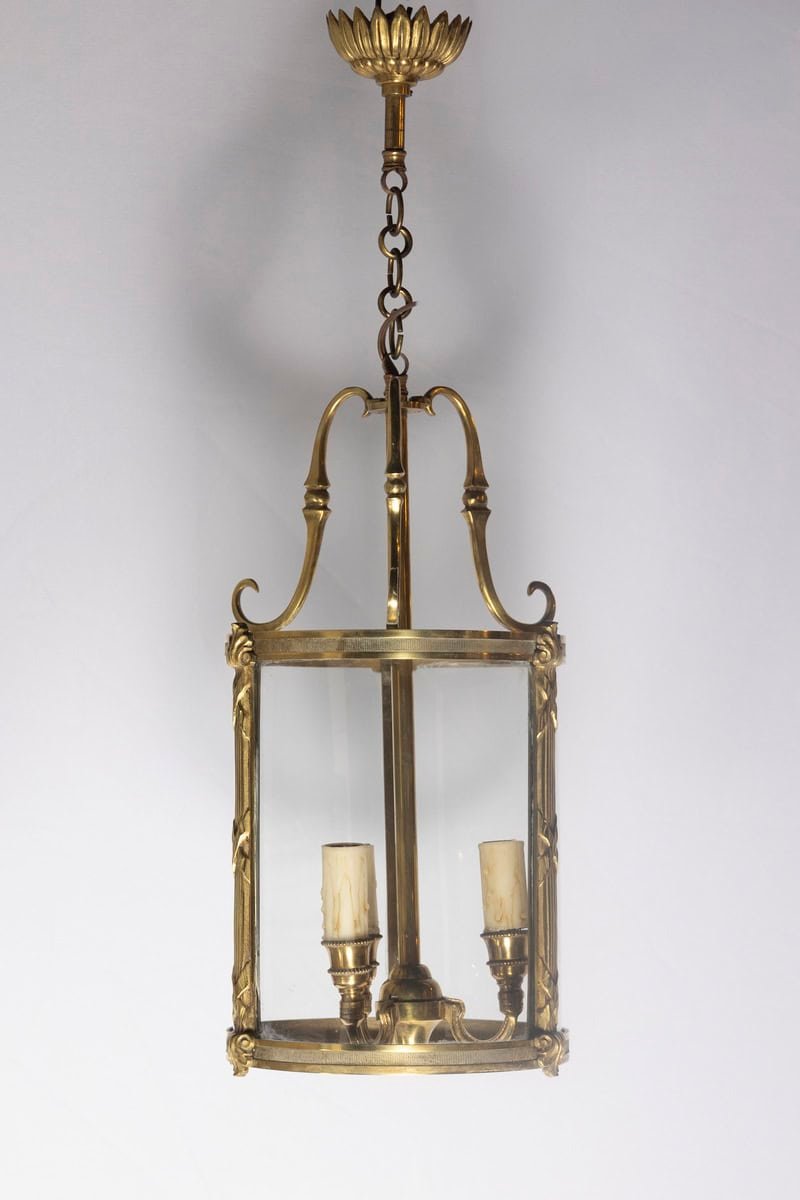 20th Century French Brass and Glass Lantern - JAA