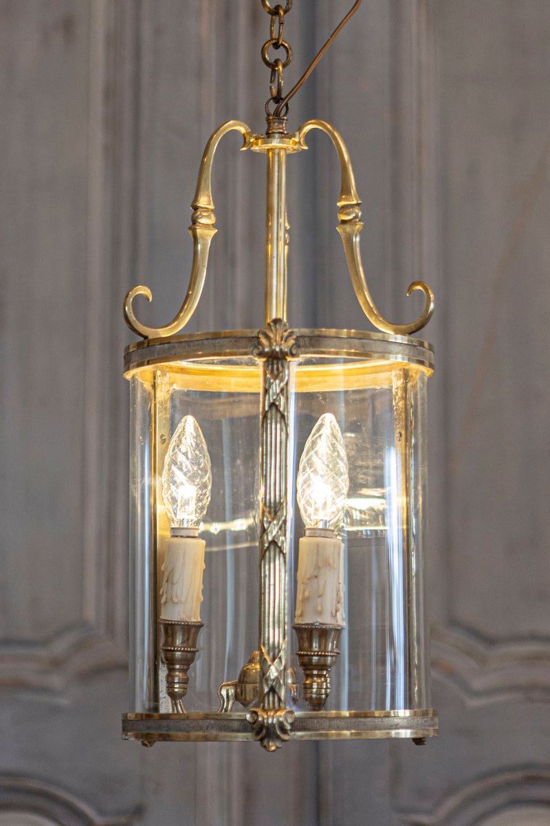 20th Century French Brass and Glass Lantern - JAA