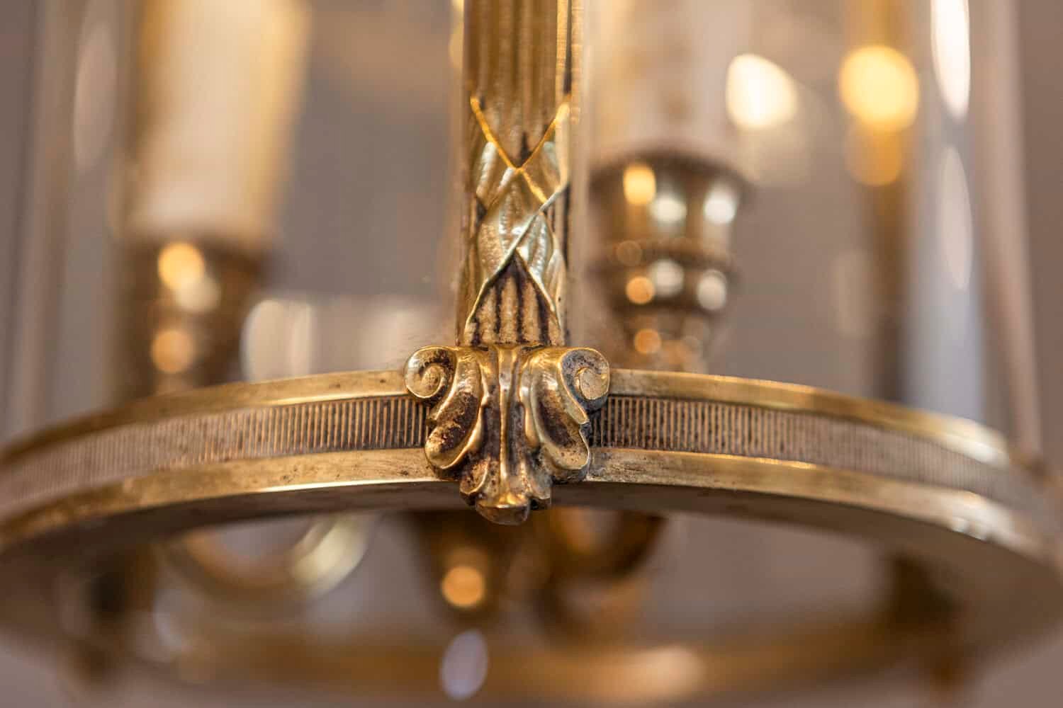 20th Century French Brass and Glass Lantern - JAA