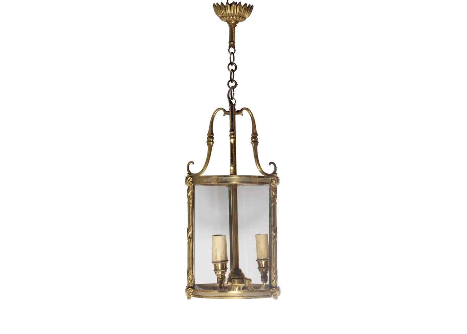 20th Century French Brass and Glass Lantern