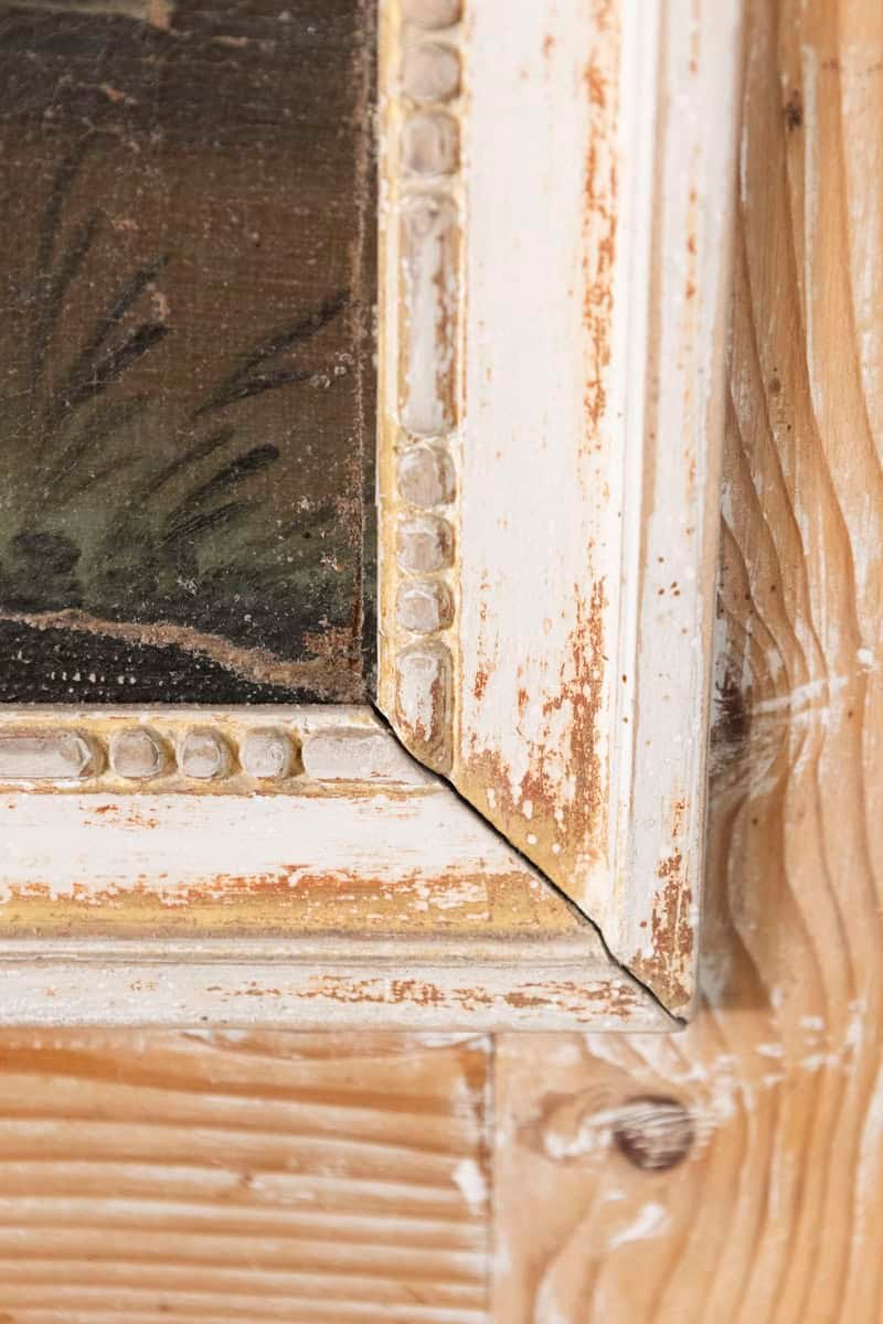 French Louis XVI 1790s Trumeau Mirror with Original Painting and Gilt Details - JAA