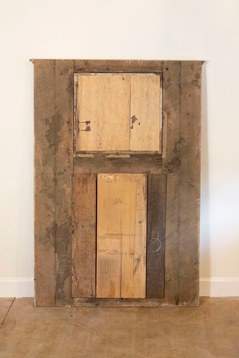 French Louis XVI 1790s Trumeau Mirror with Original Painting and Gilt Details - JAA